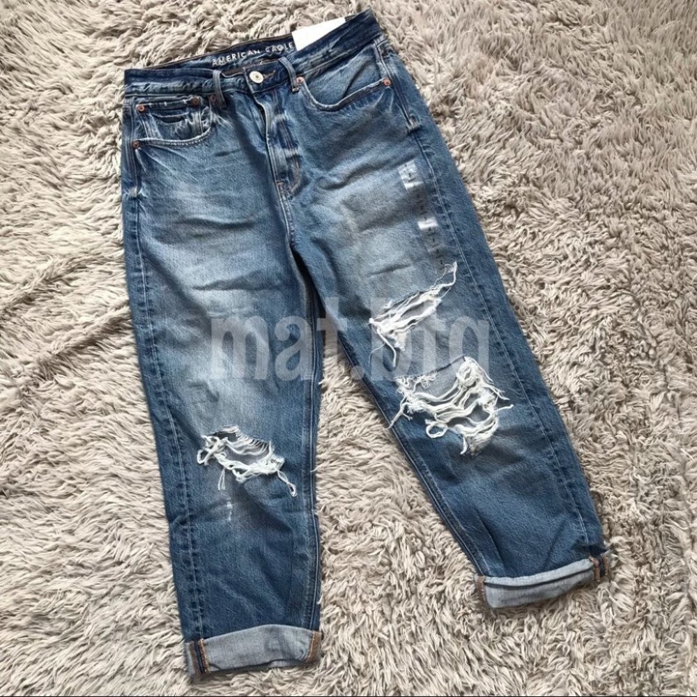 American Eagle High Rise Distressed 90s Boyfriend Jeans 2S